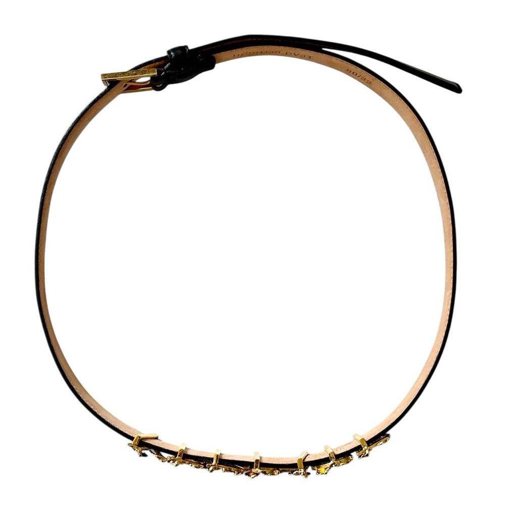 VERSACE Vintage RARE Gold Logo Thin Belt Size 80/32 - Picture 5 of 9